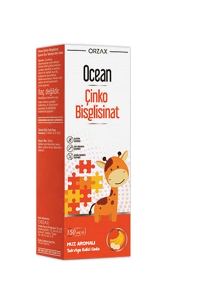Orzax Ocean Çinko Bisglisinat Şurup Muz Aromalı 150 ml 109306-1