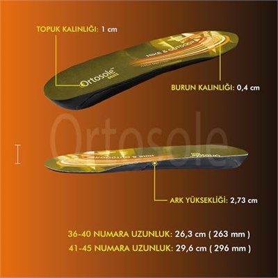 OS202 | Ark Ve Jel Destekli, Zorlu Arazi Ve Tırmanışlar Için Topuk Destekli Ortopedik Iç Tabanlık (36-40)