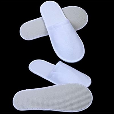 Otel terliği, beyaz kapalı, havlu kumaş, spa terliği, banyo terliği, tek kullanımlık terlik, kadın ve erkek için, misafir terliği seti, üniseks 1
