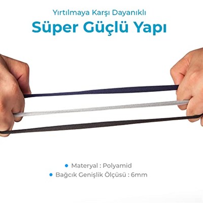 Oval Bağcık, Spor Ayakkabı Bağcığı, Yarım Yuvarlak Atletik Bağcık, Ayakkabı Aksesuarı
