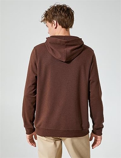 Oversize Hoodie Kolej İşlemeli Uzun Kollu
