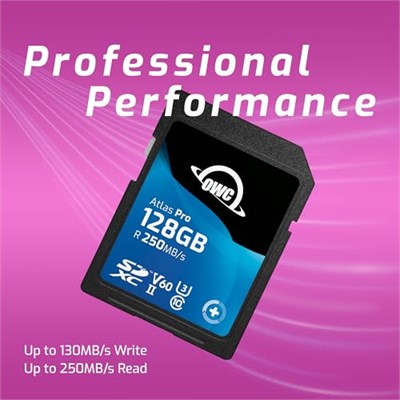 OWC Atlas Pro SDXC-UHS-II V60 medya kartı, 128 GB - Seçenekler: 128 GB, 512 GB