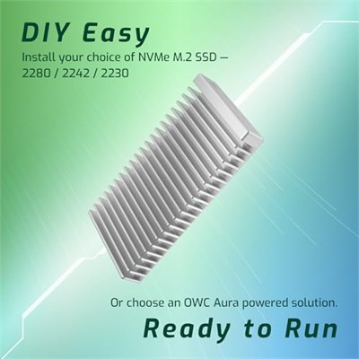 OWC Express 1M2 Taşınabilir NVMe Thunderbolt (USB-C) SSD USB4 Alüminyum Isı Emici Muhafazalı Ultra Hızlı Harici SSD Sürücü (Yalnızca Muhafaza)