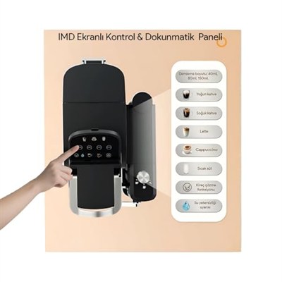 Ox-Pro2 Espresso Kahve Makinesi 20 Bar Kapsül & Öğütülmüş Kahve, Süt Köpürtücü Latte Cappuccino