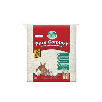 Oxbow Pure Comfort Küçük Hayvan Yatakları - Koku ve Nem Emici, Küçük Hayvanlar için Tozsuz Yatak Takımı, Beyaz, 72 Litre Torba - Seçenekler: 36 Liter, 72 Liter, 178 Liter