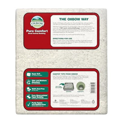 Oxbow Pure Comfort Küçük Hayvan Yatakları - Koku ve Nem Emici, Küçük Hayvanlar için Tozsuz Yatak Takımı, Beyaz, 72 Litre Torba - Seçenekler: 36 Liter, 72 Liter, 178 Liter