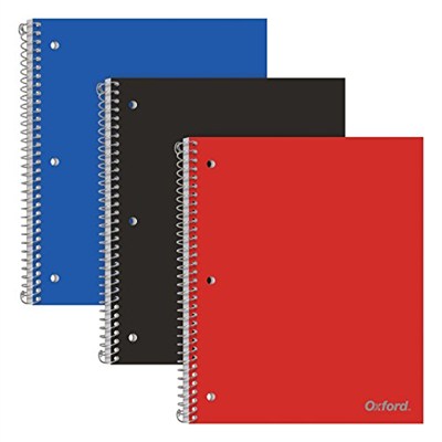 Oxford Spiral Defterler, Tek Konu, Geniş Çizgili, 100 Yaprak, 3lü Paket, 10389