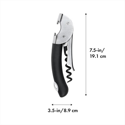 OXO Çelik Çift Kollu Garson Tirbuşon, Gümüş/Siyah, 1 CT