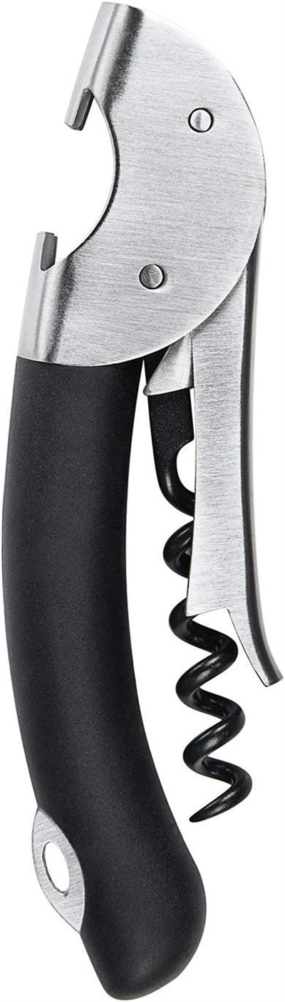 OXO Çelik Çift Kollu Garson Tirbuşon, Gümüş/Siyah, 1 CT