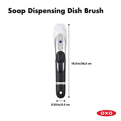 OXO Good Grips 26 x 7,6 x 7,6 cm deterjan dağıtıcılı temizleme fırçası/yıkama fırçası