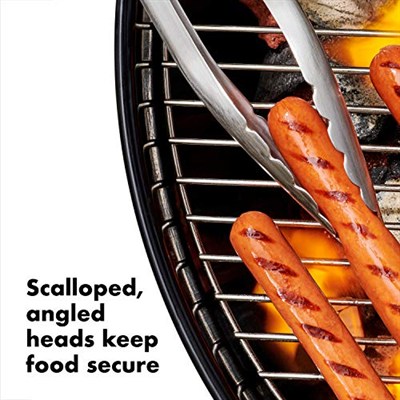 OXO Good Grips Spatula ve Maşa Seti - Bulaşık Makinesinde Yıkanabilir Barbekü Maşası Seti Paslanmaz Çelik Et Spatulalı - 41 cm ve 47,5 cm