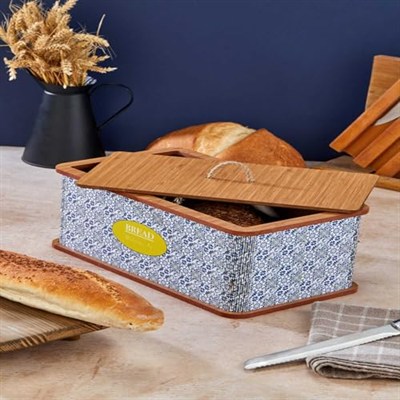 Özel Tasarım Doğal Ahşap Ekmeklik Sepeti Lüks Ekmeklik Kutusu Çok Amaçlı Kutu Mutfak Kitchen Bread (Amalfi)