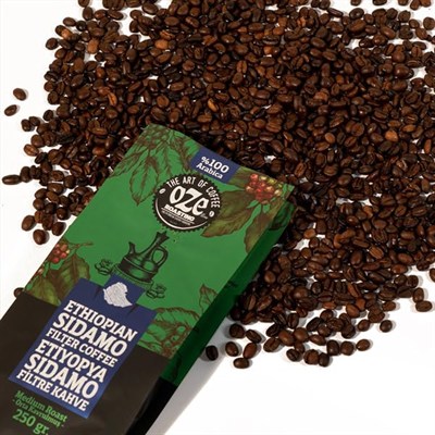Ozeline Oze Kahve Ethiopian Sidamo Filtre Kahve 250G French Press İçin Öğütülmüş