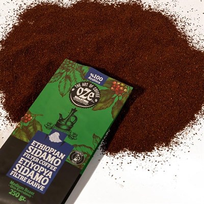 Ozeline Oze Kahve Ethiopian Sidamo Filtre Kahve 250G French Press İçin Öğütülmüş