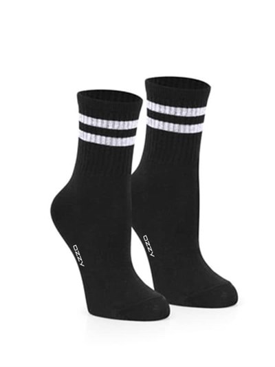 Ozzy Socks 6lı Yumuşak ve Dayanıklı Çizgili Tenis Çorabı - Rahat ve Sıkmayan Tasarım