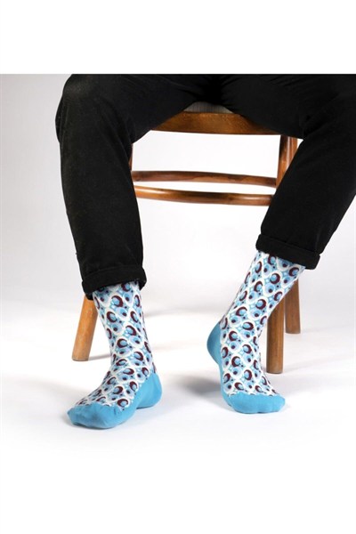 OZZY SOCKS Unisex Yumuşak ve Konforlu Bubble Desenli Çorap - Dayanıklı ve Renkli Tasarım (Turkuaz / 43-46)