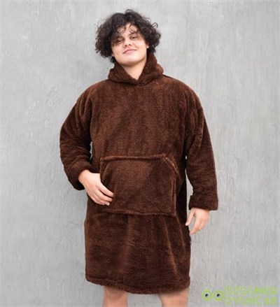 Pabtex,Wellsoft,Giyilebilir Battaniye,Kapüşonlu Sweetshirt,Battaniye,Kollu Battaniye,Polar Giyilebilir,Oversize,Sarılma Battaniyesi