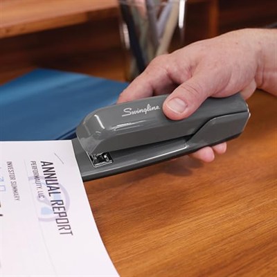 (Pack of 1, 08 Steel Grey) - 747 Business Full Strip Desk Stapler, 20-Sheet Capacity, Steel Gray
