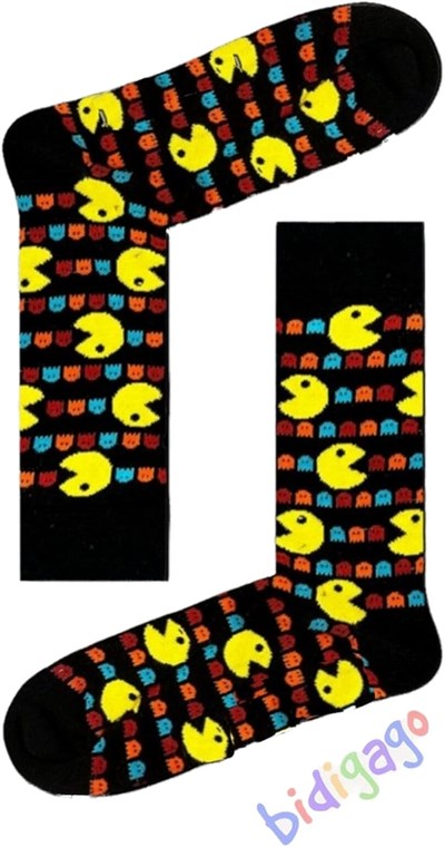 Pacman Desenli Unisex Kolej Çorap Renkli 36-44 36-44