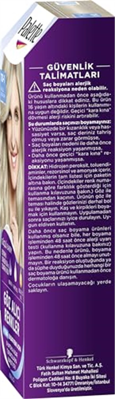 Palette Göz Alıcı Renkler 10-1 Küllü Açık Sarı