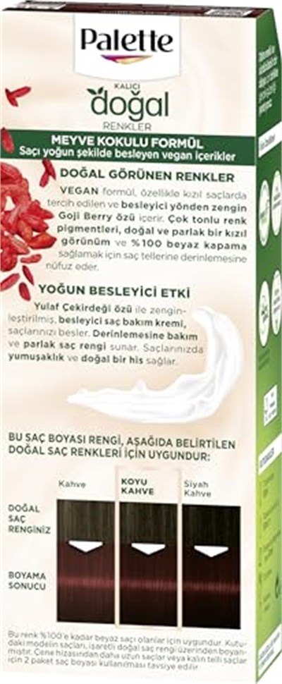 Palette Kalıcı Doğal Renkler 3-68 Kızıl Çikolata Goji Berry Özü & Yulaf Çekirdeği Özlü Saç Boyası