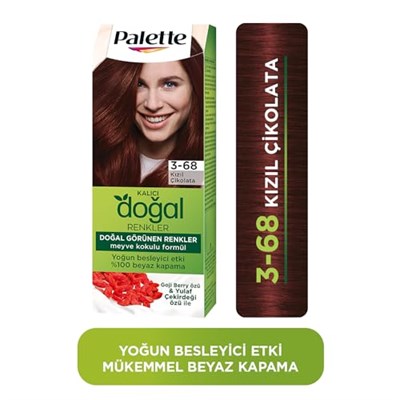 Palette Kalıcı Doğal Renkler 3-68 Kızıl Çikolata Goji Berry Özü & Yulaf Çekirdeği Özlü Saç Boyası