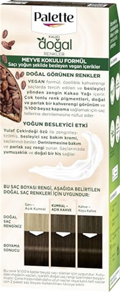 Palette Kalıcı Doğal Renkler 4-0 Amber Kahve Saç Boyası