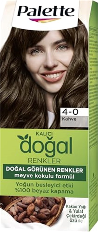 Palette Kalıcı Doğal Renkler 4-0 Amber Kahve Saç Boyası