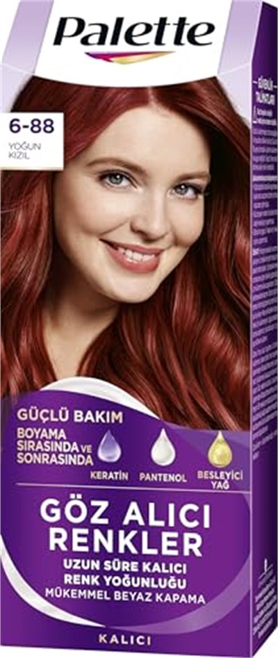 Palette Yoğun Göz Alıcı Renk Saç Boyas 6-88 Yoğun Kızıl
