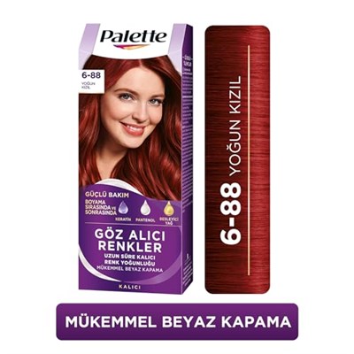Palette Yoğun Göz Alıcı Renk Saç Boyas 6-88 Yoğun Kızıl