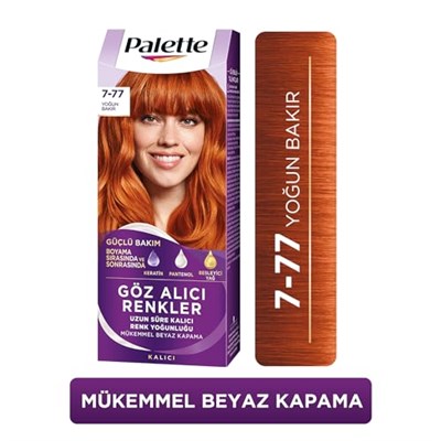Palette Yoğun Göz Alıcı Renk Saç Boyası 7-77 Yoğun Bakır