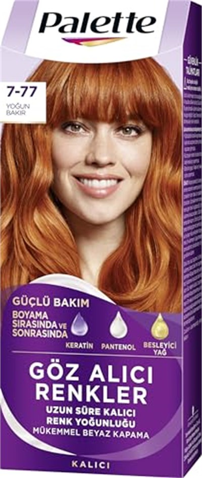 Palette Yoğun Göz Alıcı Renk Saç Boyası 7-77 Yoğun Bakır