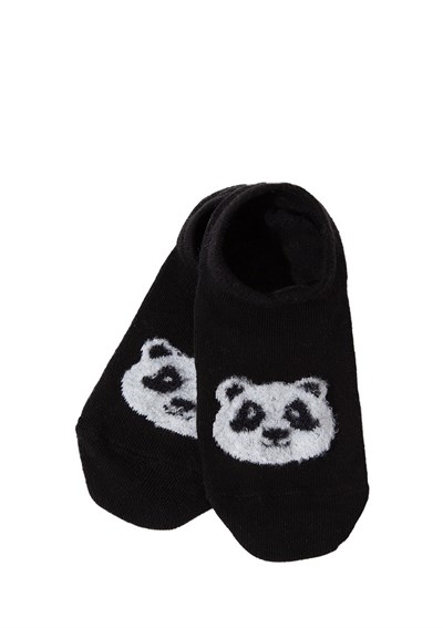 Panda Baskılı Siyah Babet Çorabı 1912778-900