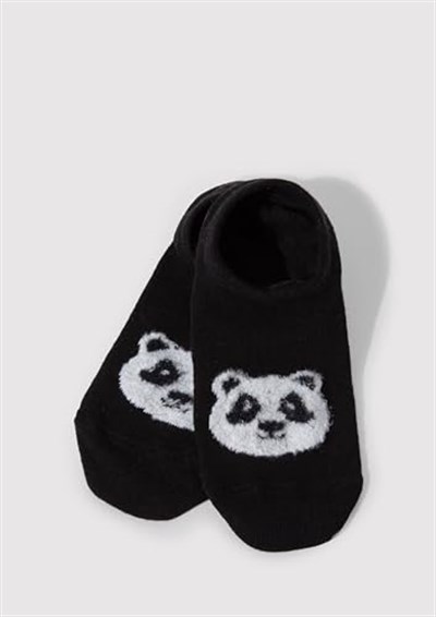 Panda Baskılı Siyah Babet Çorabı 1912778-900
