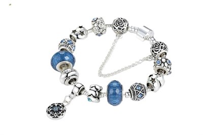 Pandora Tarz, Pandora Tar, Charm Bileklik, Mavi Mother Charmlı, Ahşap Kutu Içerisinde