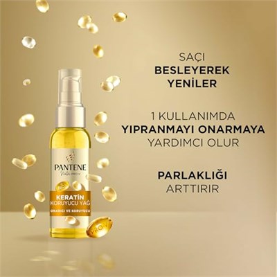 PANTENE Yoğun Bakım Ürünü Keratin Yağı 100 ml - Seçenekler: Standart 3lü paket, Standart