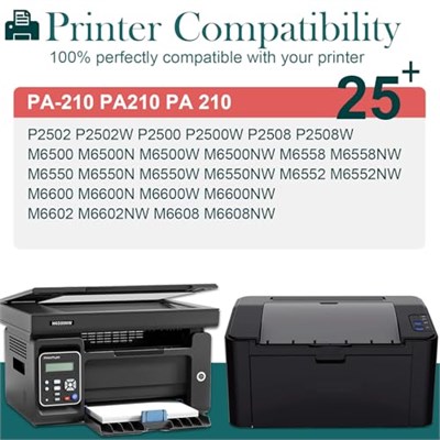Pantum PA210 PA 210 Siyah için PA-210 Toner Kartuşu P2502W P2500W P2508W M6500NW M6500N M6500W M6550NW M6552NW M6558NW M6600N M6600NW ile Uyumlu M6602 NW M6608NW Yazıcı