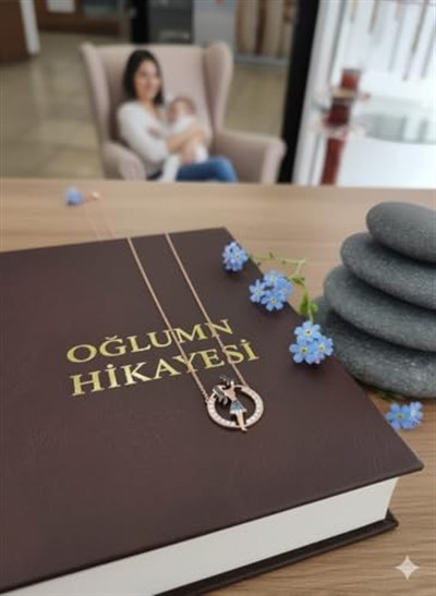 Papatya Silver 925 Ayar Rose Kaplama Zirkon Taşlı Anne Çocuk Gümüş Kolye