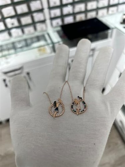 Papatya Silver 925 Ayar Rose Kaplama Zirkon Taşlı Anne Çocuk Gümüş Kolye