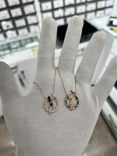 Papatya Silver 925 Ayar Rose Kaplama Zirkon Taşlı Anne Çocuk Gümüş Kolye