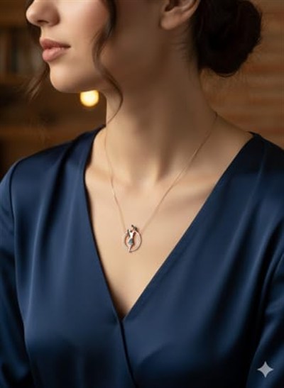 Papatya Silver 925 Ayar Rose Kaplama Zirkon Taşlı Anne Çocuk Gümüş Kolye