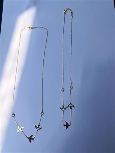 Papatya Silver Kirlangıç Dansı Kolye. Altın Kaplama Nano Zirkon Taşlı Üç Kırlangıç Figürlü Gümüş Kolye