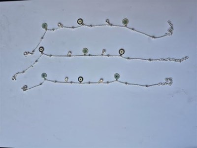 Papatya Silver Sallantılı Nazarlı Ve Zirkon Taşlı Dorica Halhal Rodyum Kaplama Gümüş Uvps800013