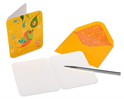 Papyrus Zarflı, Baykuşlu ve Kuşlu Boş Kartlar (20 Adet)