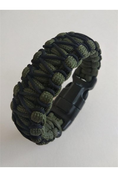 Paracord Cobra Işlemeli Model Ateş Başlatıcı + Pusulalı Survival Acil Durum Bilekliği-2