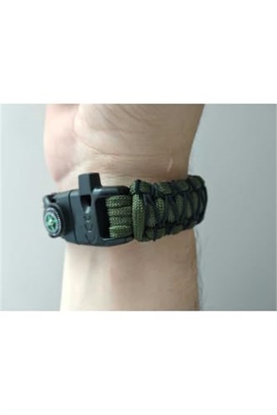 Paracord Cobra Işlemeli Model Ateş Başlatıcı + Pusulalı Survival Acil Durum Bilekliği-2