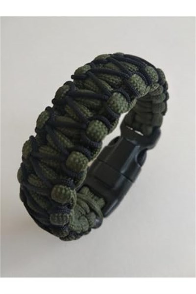 Paracord Cobra Işlemeli Model Ateş Başlatıcı + Pusulalı Survival Acil Durum Bilekliği-2