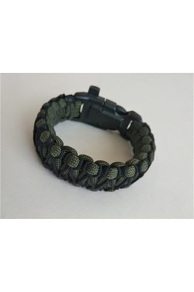 Paracord Cobra Işlemeli Model Ateş Başlatıcı + Pusulalı Survival Acil Durum Bilekliği-2