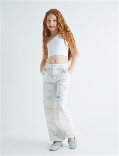 Paraşüt Kot Pantolon Pamuklu Beli Lastikli Cepli - Parachute Jean