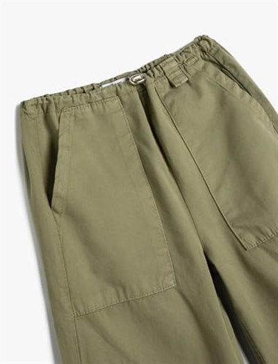 Paraşüt Pantolon Pamuklu Beli Lastikli Cepli - Parachute Jean
